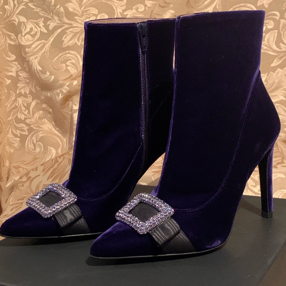 NWB - Escada Velvet Booties (Seen in Vogue)